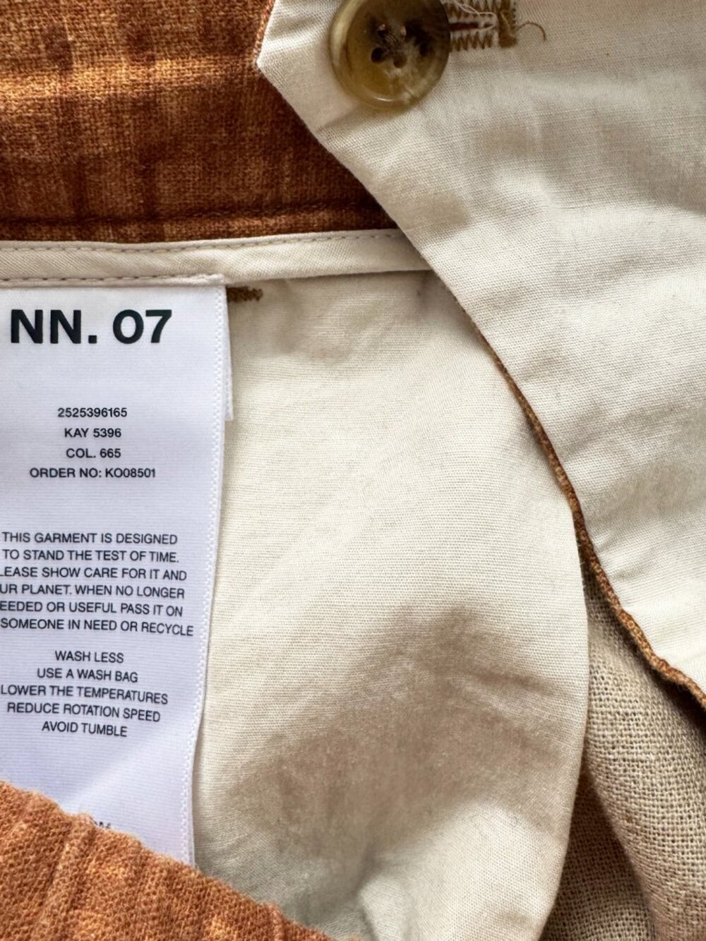 NN07 "Kay" Relaxed fit linen blend pant in brown, size 32 x 32 - Picture 9 of 12